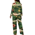 thumbnail image 2 of Suhoaziia Women Nightwear Pajama Sets Novelty Christmas Bell Ball Tee and Pant Sleepwear Pjs Sets 2-Piece Spring/Fall Clothing Size L,Matching Set Indoor Activities Button Outfits, 2 of 6