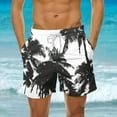 thumbnail image 2 of Pantalones Cortos de Cintura Elástica de los Hombres Estampado Hawaiano Baño Y Pantalones Cortos Casuales, Pantalones de Playa Estirables de Cuatro Vías Ligeros, 2 of 6