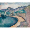 thumbnail image 2 of Eugeniusz Zak 14x12 Gold Ornate Wood Frame and Double Matted Museum Art Print Titled - Landscape from the Southern Coast (1913), 2 of 4