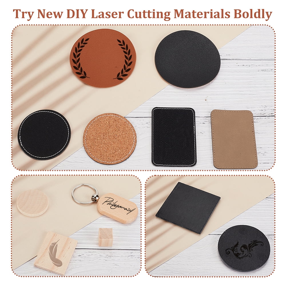Leather Working Kit for Beginners Tools Including Acrylic Plate 304 Stainless Steel Black Stone Cup Mat Iron Ball Chains Wood Tags Blank