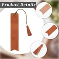 thumbnail image 6 of 2Pcs Genuine Leather Bookmark Brown Cowhide Soft Blank Rectangle Classic Thin Handmade Back to School Book Page Markers with Tassel, 6 of 7