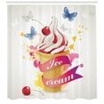 thumbnail image 3 of Ambesonne Ice Cream Shower Curtain, Cherries Colors, 69"Wx84"L, Multicolor, 3 of 3