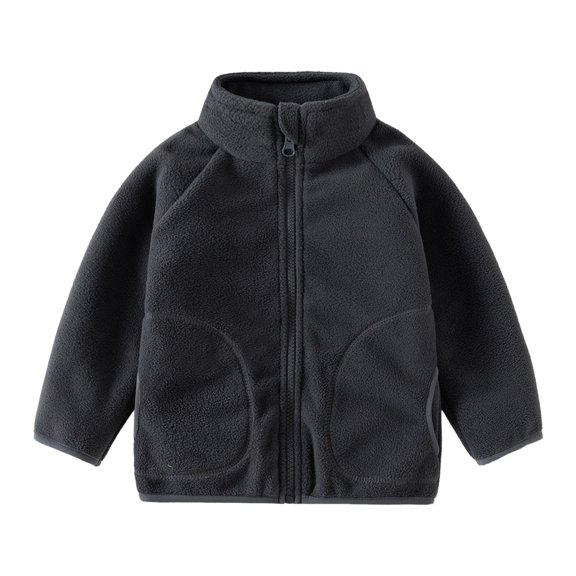 TAIAOJING Toddler Jacket Baby Boys Autumn Winter Girls Long Sleeve Solid Colour Zipper Casual Kids Windbreaker Outerwear Coat 3-4 Years