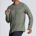 thumbnail image 2 of BADHUB Men's Sun Protection Quick Dry T Shirt Thumbhole Design Stretch Workout Tees Lightweight Long Sleeve Crew Neck Outdoor Fishing Top Green XXL, 2 of 8