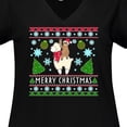 thumbnail image 4 of Inktastic Merry Christmas Sloth and Llama Ugly Sweater Style Women's Plus Size V-Neck T-Shirt, 4 of 5
