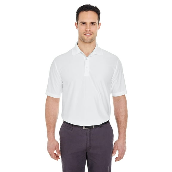 ULTRACLUB 8415 MEN'S COOL & DRY ELITE PERFORMANCE POLO, WHITE, XL, Pack 10, Mens Polo Shirts