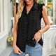 thumbnail image 3 of Women Ladies Sleeveless Button Pulr V-neck Vest Tank Tops Shirts Blouse, 3 of 3
