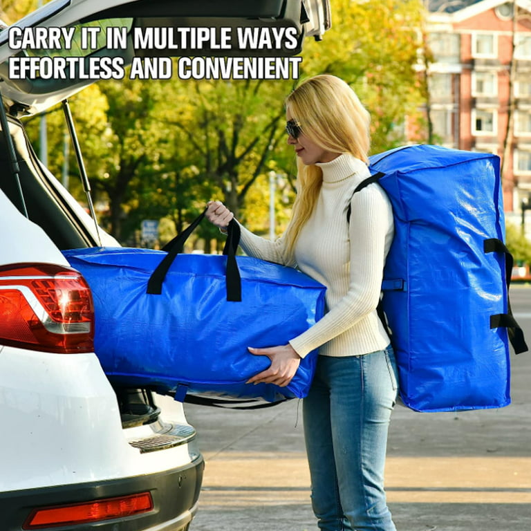 Jumbo Heavy-Duty Moving Bags, Clothing Storage Bags With Sturdy Zipper -  Better Than Moving Boxes - Perfect Clothes Storage Bins, Moving Supplies