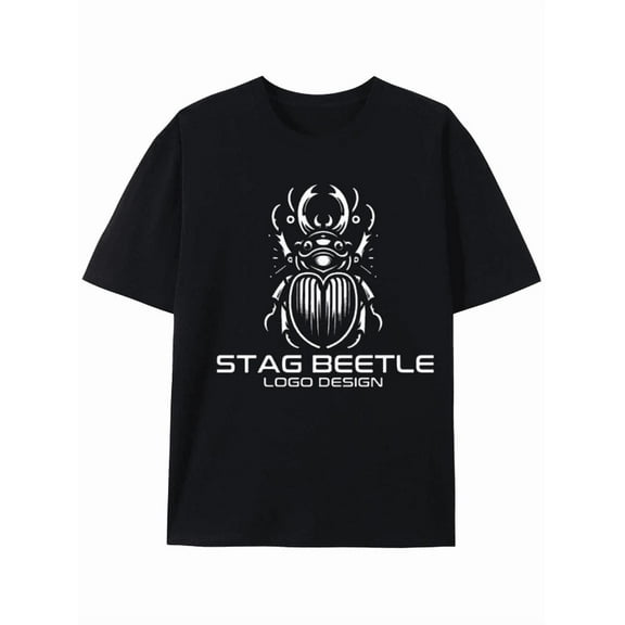 Stag Beetle Logo Design Graphic Tee
