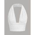 thumbnail image 4 of Débardeur Court Dos Nu à Col en V Profond pour Femmes Été Blanc P, 4 of 8