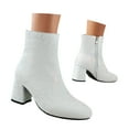 thumbnail image 7 of Women's And Winter Sequins Thick High Heels Zippered Short Boots Boots Bare Boots, 7 of 7