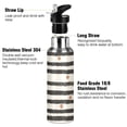 thumbnail image 3 of Yayeee 33oz Insulated Water Bottle Double Wall Stainless Steel with Flip Straw Lid, Black Stripes, 3 of 7