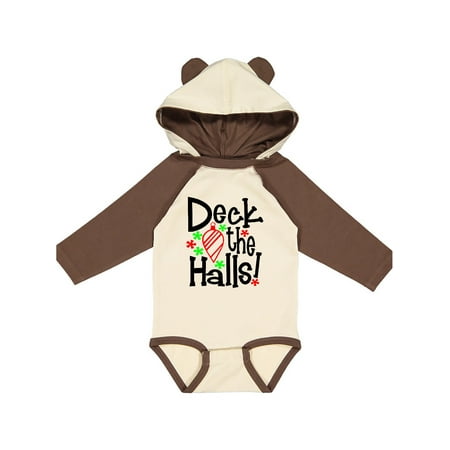 

Inktastic Deck the Halls Christmas Ornament Gift Baby Boy or Baby Girl Long Sleeve Bodysuit