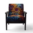 thumbnail image 4 of Designart "VORTEX Kaléidoscope I" Chaise d'Appoint Abstraite Dorée - Fauteuil Moderne pour Chambre, 4 of 7