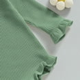 thumbnail image 6 of Okbabeha Infant Baby Girls Clothing Waffle Knit Long Sleeve Rompers Ruffle Bodysuit Solid Plain Onesie Outfit Cute Clothes, 6 of 8