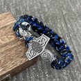 thumbnail image 2 of Goat Ram Thor Hammer Mjolnir Viking Accessories Camping Paracord Survival Rope Wristband Men Bracelet Handmade Jewelry, 2 of 5