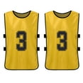 thumbnail image 2 of Tignapoo Set of 6 Adult Reversible Team Vests with Numbers 1-6 in Golden Yellow - Perfect for Sports Practice and Team Activities, Breathable and Comfortable Fit, 2 of 6