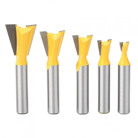 

5 Pcs Woodworking Dovetail Router Bit Dovetail End Milling Cutter Bit for Wood Process