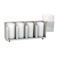 thumbnail image 1 of Dispense-Rite CTLD-19A Four Section Stainless Steel Cup and Lid Organizer with Sh-1 Straw Attachment, 1 of 1