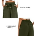 thumbnail image 3 of SWQZVT Dress Pants for Women Casual Wide Leg Drawstring Pants Comfy High Waist Palazzo Pants Loose Lounge Trousers with Pocket, 3 of 7