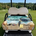 thumbnail image 2 of Yuyamidu Sea Turtle Golf Cart Seat Covers Starfish Shell Golf Cart Seat Towel Blanket with Pockets Portable Club Car Seat Cushion, 2 of 8