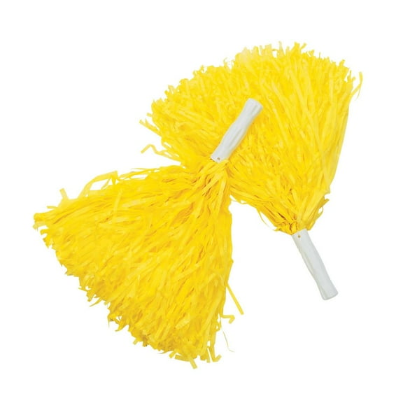 Yellow Pom-Poms (12Pc) - Party Favors - 12 Pieces