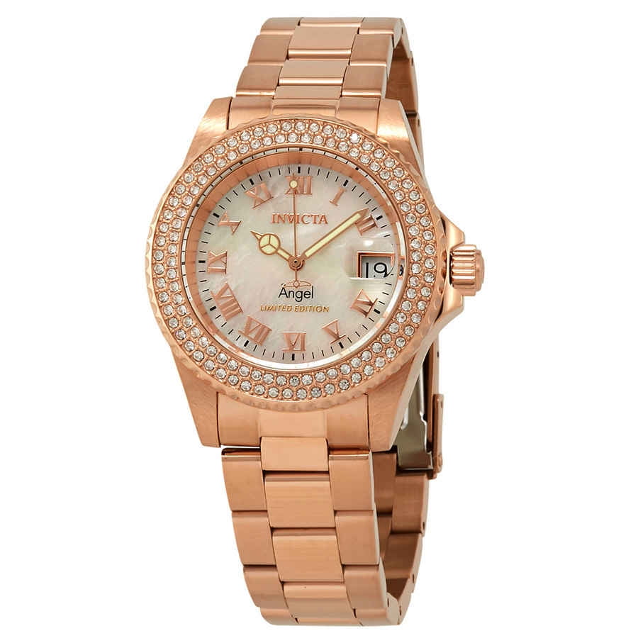 Invicta Women's 24615 Angel Quartz 3 Hand White Dial Watch ...