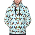thumbnail image 2 of Bingfone Roosters And Plants Men's Drawstring Hoodie Long Sleeve Pocket Sweatshirts-3X-Large, 2 of 6