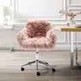 thumbnail image 2 of Sesslife Cute Pink Desk Chair for Girls Women, Fluffy Desk Chair, Faux Fur Height Adjustable Swivel Vanity Accent Chair, Modern Home Office Desk Chair, 2 of 7