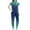 Green, variant on Aofany Nursing Uniforms Scrub Set for Women Short Sleeves Women Scrubs Tops with Jogger Pant Gradient Women's Multi Pocket V-Neck Nurse Suit