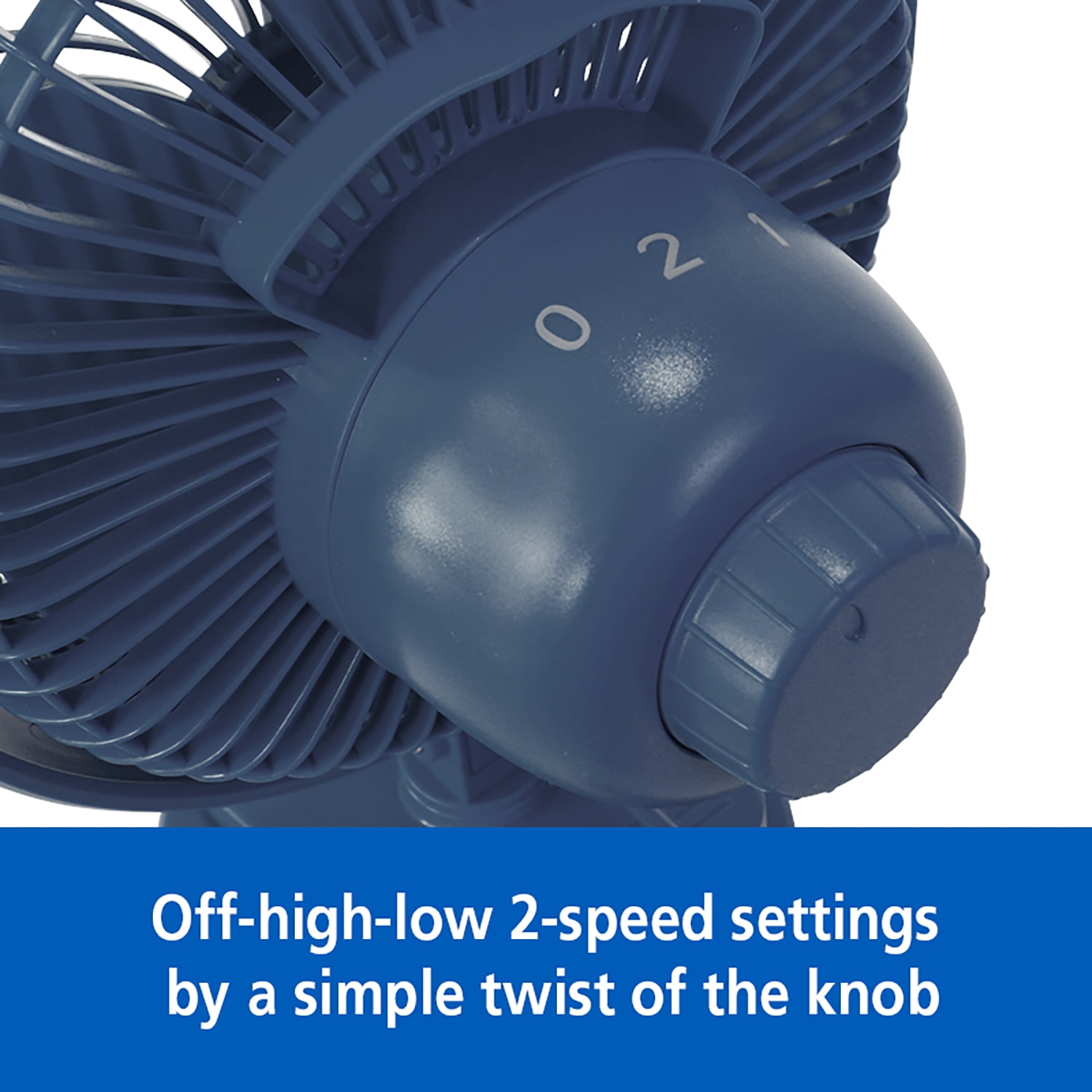 Mainstays 6" 2-speed Personal Desktop and Clip Fan, Adjustable rotates 360°, Washed Indigo, Model#FN1868NWI, New 2026 Model