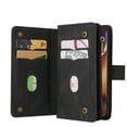 thumbnail image 3 of Wallet Case for Galaxy Note 20 Ultra, Magnetic Zipper Pouch Premium PU Leather with Kickstand Wallet Flip Shockproof Case Wrist Strap Card Slots Holder Pocket Samsung Galaxy Note 20 Ultra, Black, 3 of 18