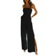 thumbnail image 1 of VISgogo Mameluco de mujer, sin hombros, sin tirantes, pierna ancha, pantalones de color sólido, verano, otoño, calle, primavera, verano, mono VISgogo moda, 1 of 3