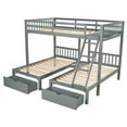 thumbnail image 4 of CRO Decor Full Over Twin & Twin Bunk Bed Wood Triple Bunk Bed with Drawers, 4 of 13