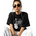 thumbnail image 2 of Women's Graphic T-Shirt Black 4XL Women's Tops Song Lyrics and Guitar Crew Neck Short Sleeve Shirts for Women, 2 of 3