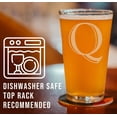 thumbnail image 2 of Etched Monogram 16oz Pint Glass for Beer or Soda (Letter Q) A-Z Personalized gifts for him, Customized pint glasses, Custom initial, Birthday gift for Men Brother Husband, 2 of 5