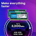 thumbnail image 2 of Computadora portátil RAM Crucial de 16 GB (2 x 8 GB), DDR4, 3200 MHz, CL22, 2 of 5