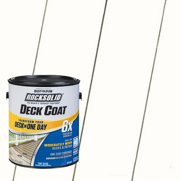 White, Rust-Oleum RockSolid 6X Exterior Wood Deck Coat-319669T, Gallon