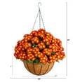 thumbnail image 2 of Nearly Natural 24in. UV Resistant Artificial Chrysanthemum Hanging Basket (Indoor/Outdoor), 2 of 10