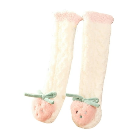 

Baby Stockings Autumn And Winter Cute Cartoon Animal Fruit Comfort Thickened Coral Velvet Socks Hairy Stockings for Women Stockings One Day Delivery