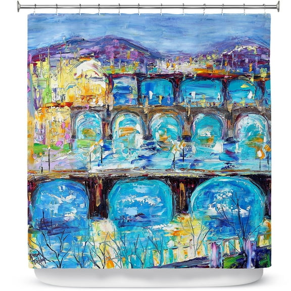 Shower Curtains 70" x 73" from DiaNoche Designs by Karen Tarlton - Prague Sunset