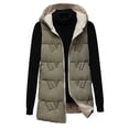thumbnail image 2 of BKQCNKM Puffer Vest Women Vests for Women 2024 Women Casual Solid Coat Hooded Vest Zipper Pocket Loose Sleeveless Jacket Reversible Coat Long Puffer Vest Women, Beige XL, 2 of 6