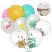 unbranded YeahiBaby 45PCS 12inch Rose Paper Balloons Hawaii Party Balloon Flamingo Tropical Leaf Pineapple Balloons Colorful Balloon for Wedding Party Decoration