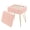 Pink-Rabbit fur, variant on Vanity Stool Chair with Storage,Faux Fur Ottoman with Metal Legs and Anti-Slip Feet for Makeup Bedroom Living Room,15.7"L x 11.8"W x 19.4"H