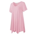 thumbnail image 2 of LARACE Short Sleeve T-Shirts for Women Plus size Tops V-Neck Tunic Tops for Leggings Pink_2X, 2 of 7