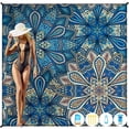 thumbnail image 1 of Manta de playa Famstar de gran tamaño, 198 x 206 cm, impermeable, 1 of 6