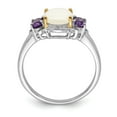 thumbnail image 2 of Brilliant Gemstones Sterling Silver with 14K Accent Rhodium-plated Opal and Amethyst Ring, 2 of 6