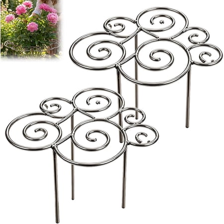 Metal Plant Support Ring for Garden, 2026 New Peony Cages and Supports, Grow-Through Peony Cages Ring Supports, Flower Support Frame, Outdoor Indoor Pots, Decorative Grow Through Rings (2pcs-Medium)