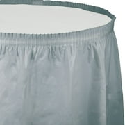 Touch of Color Shimmering Silver Plastic Tableskirt 10043