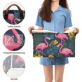 thumbnail image 5 of Yayeee Foldable Storage Basket for Shelves with Handles Waterproof Cloth Bins, Yellow Floral Flamingo, 5 of 7